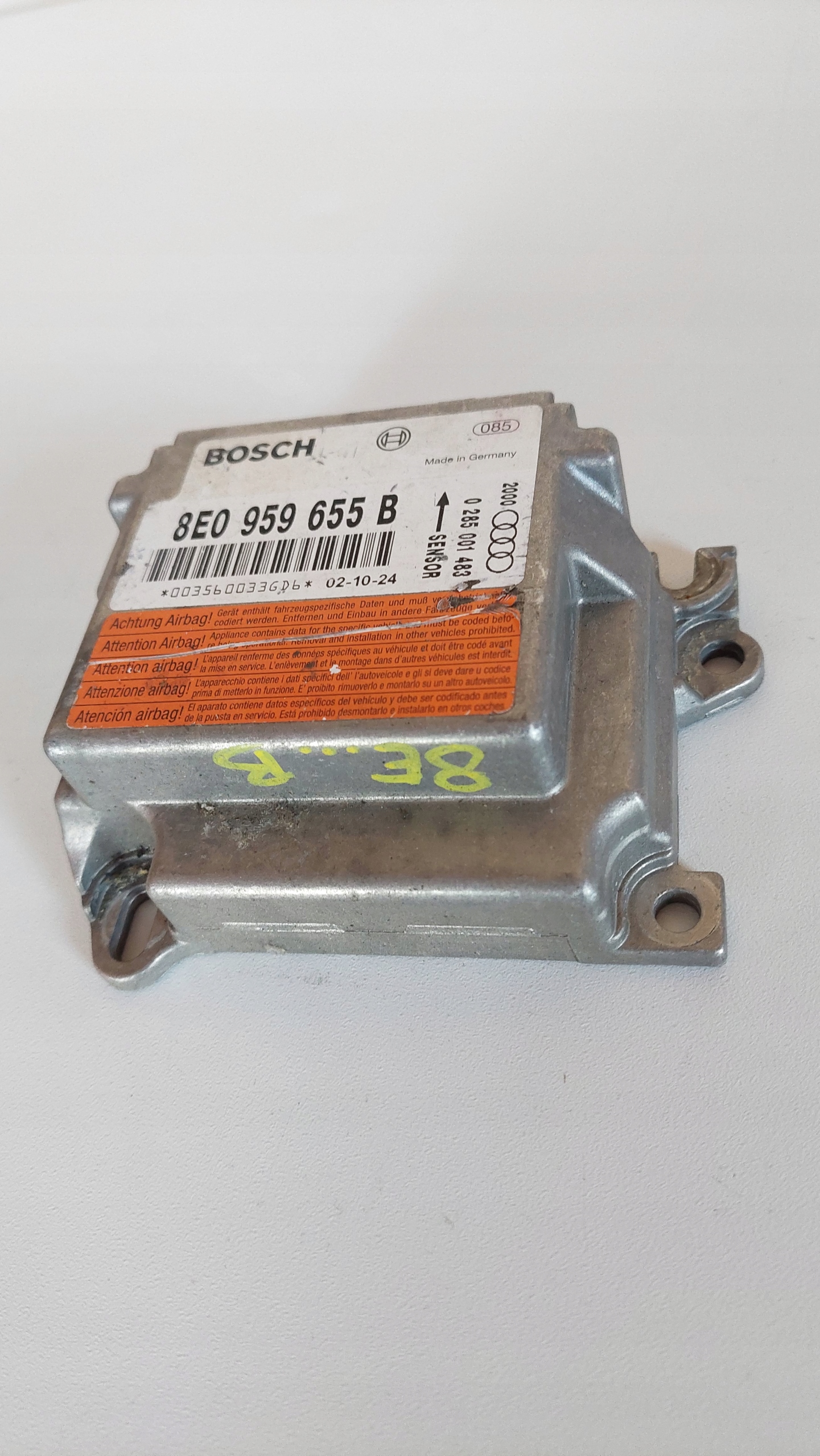 AUDI MODUŁ SENSOR STEROWNIK AIRBAG PODUSZEK POWIETRZNY 8E0959655B