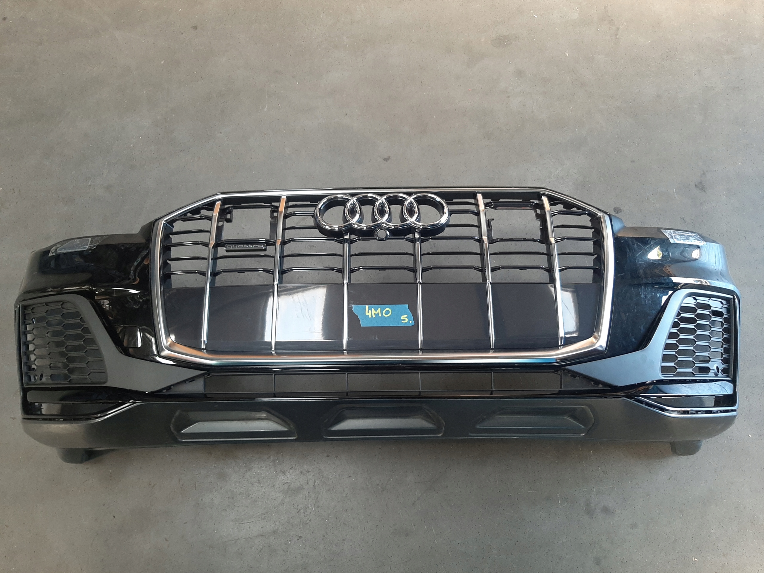 Audi Q7 4M Zderzak Przód Grill Quattro Pod Radar Laser Czarny