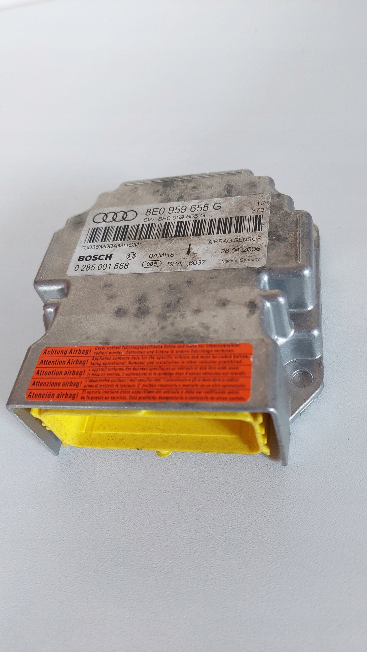 AUDI MODUŁ SENSOR STEROWNIK AIRBAG PODUSZEK POWIETRZNY 8E0959655G