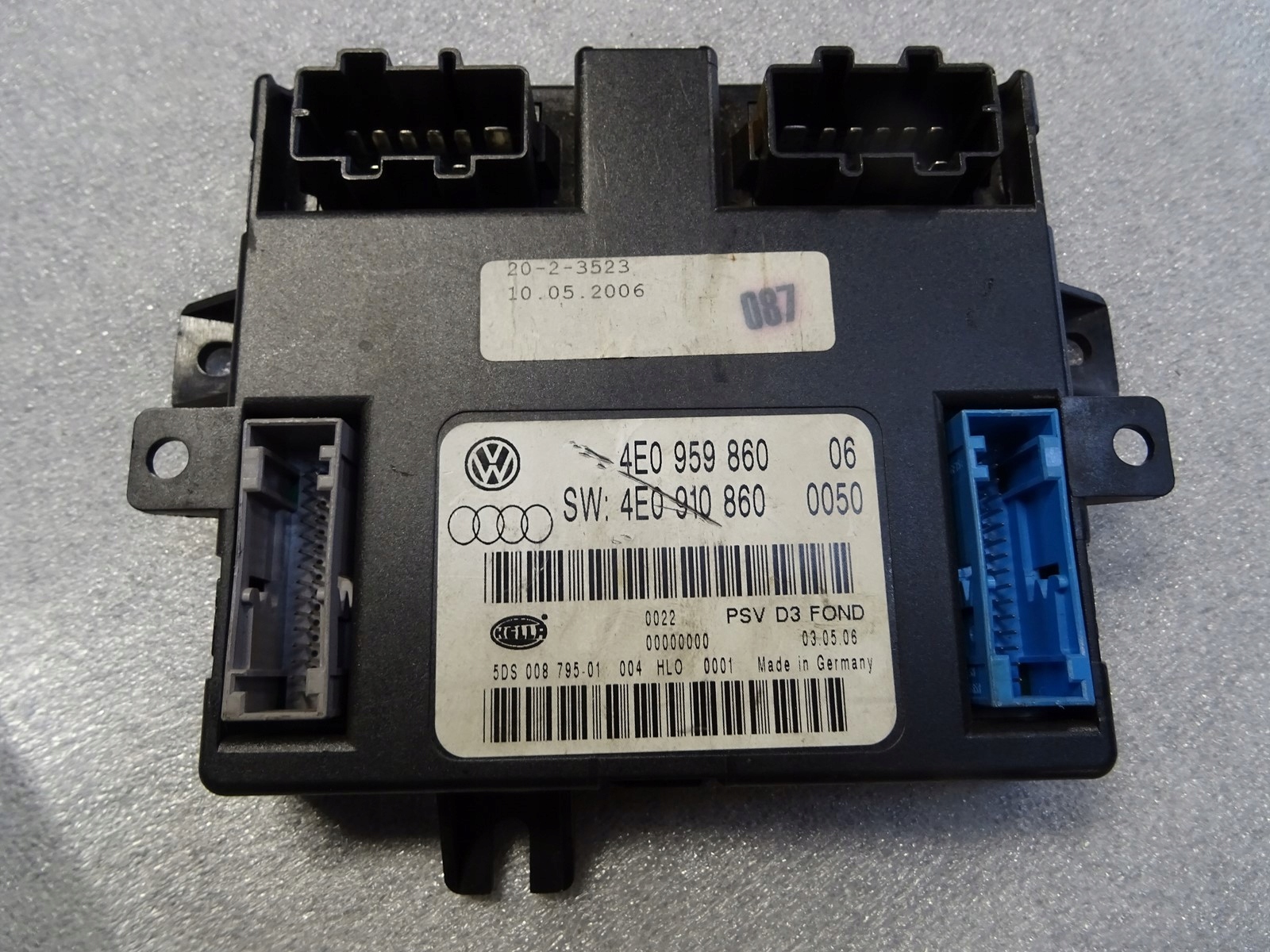 AUDI A8 D3 MODUŁ STEROWNIK FOTELA 4E0959860