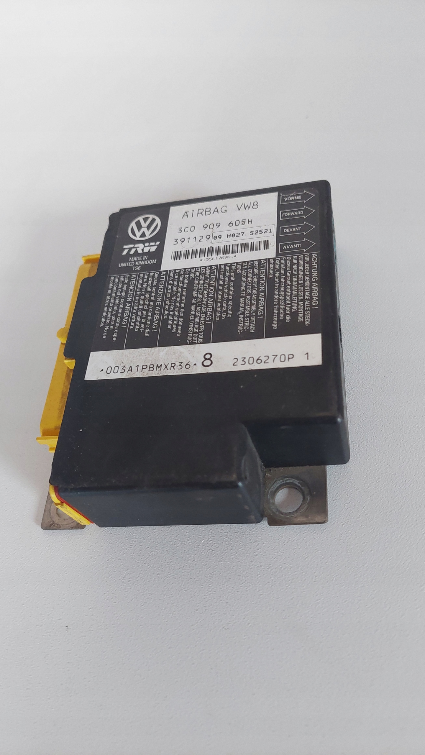 VW MODUŁ SENSOR STEROWNIK AIRBAG PODUSZEK POWIETRZNY 3C0909605H