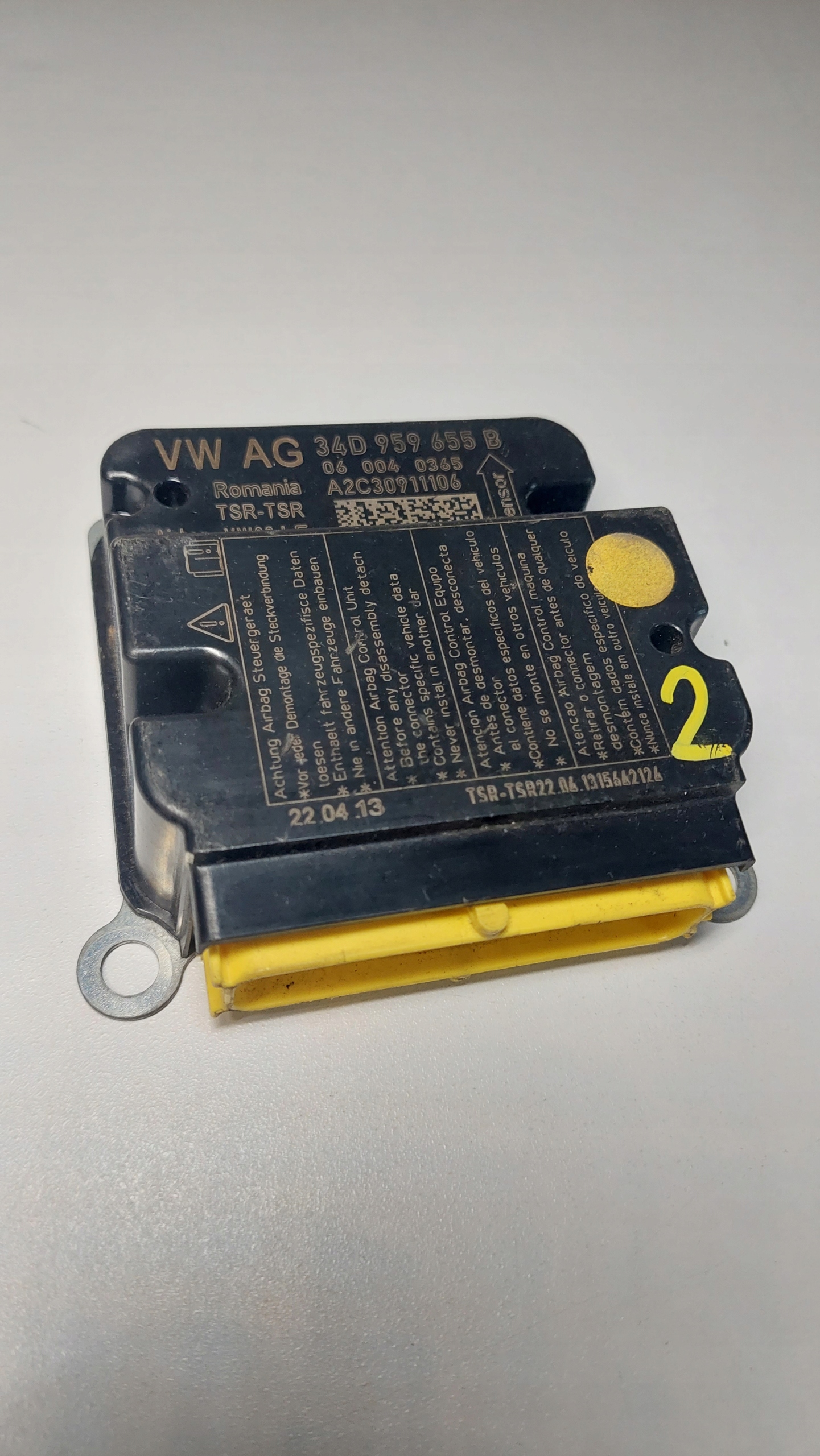 VW MODUŁ SENSOR STEROWNIK AIRBAG PODUSZEK POWIETRZNY 34D959655B